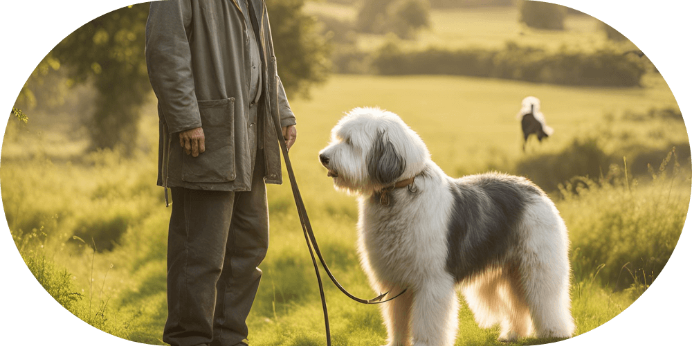 old english sheepdog loves to work